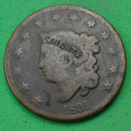 1831 Coronet Head Large Cent.
