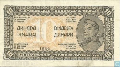 Yugoslavia 10 Dinara-1944