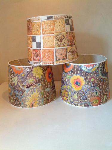 Hand Painted Lampshades, Lyrical Abstraction Paintings in Tetbury UK : Twig Antiques & Interiors