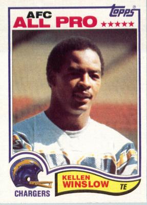 Kellen Winslow San Diego Chargers 1982 Topps second year card