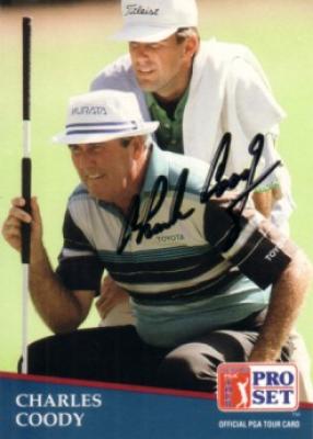 Charles Coody autographed 1991 Pro Set golf card