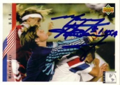 Mary Harvey autographed US Soccer 1994 Upper Deck Rookie Card