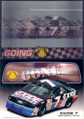 Geoff Bodine (NASCAR) 1995 Select 5x7 Going Going Gone 3D motion card