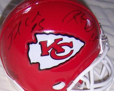 Dwayne Bowe & Jamaal Charles autographed Kansas City Chiefs mini helmet