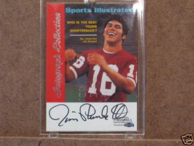 Jim Plunkett certified autograph Stanford 1999 Sports Illustrated card