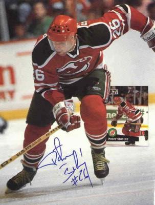 Peter Stastny autographed New Jersey Devils Beckett Hockey back cover