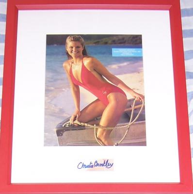 Christie Brinkley autograph framed with Sports Illustrated swimsuit photo