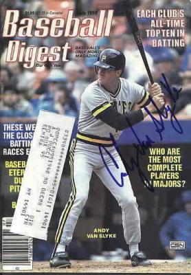 Andy Van Slyke autographed Pittsburgh Pirates 1988 Baseball Digest