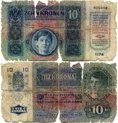 Banknotes; 10 Austrian Krona 1919 banknote