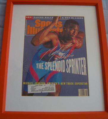 Michael Johnson autographed 1991 Sports Illustrated cover matted & framed