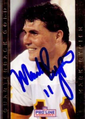 Mark Rypien autographed Washington Redskins 1992 Pro Line Quarterback Gold card