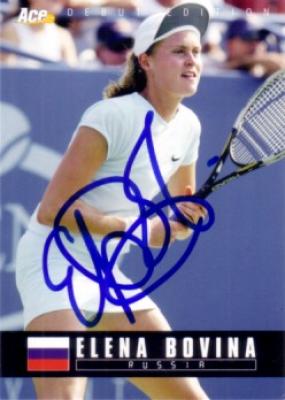 Elena Bovina autographed 2005 Ace Authentic tennis card