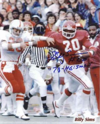 Billy Sims autographed Oklahoma Sooners 8x10 photo