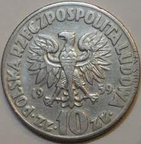 Coins; Poland 10 zlotych 1959 /Mikołaj Kopernik