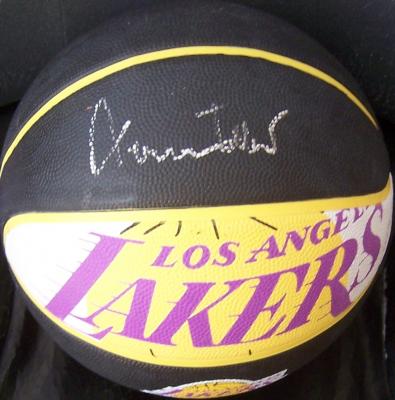 Jerry West autographed Los Angeles Lakers logo basketball