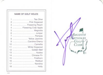 Luke Donald autographed Augusta National Masters scorecard