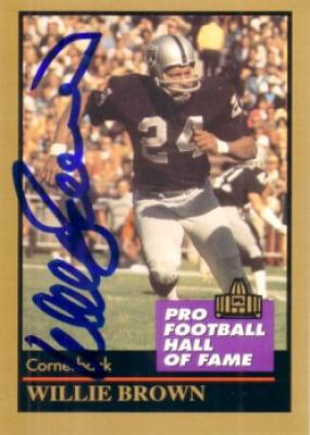 Willie Brown autographed Oakland Raiders Hall of Fame card