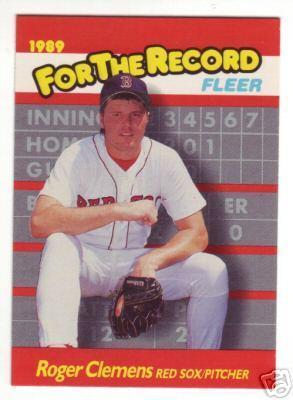 Roger Clemens Boston Red Sox 1989 Fleer For The Record insert card #2