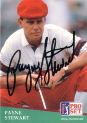 Payne Stewart autographed 1991 Pro Set golf card
