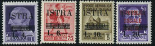 ISTRA L. overprints 4v; Year: 1945