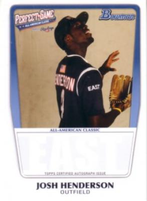 Josh Henderson 2011 Perfect Game Topps Bowman Rookie Card (AFLAC)