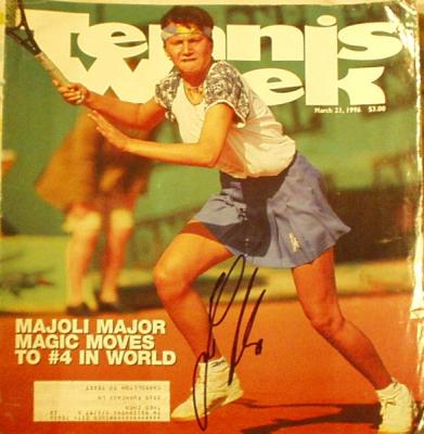 Iva Majoli autographed Tennis Week magazine cover