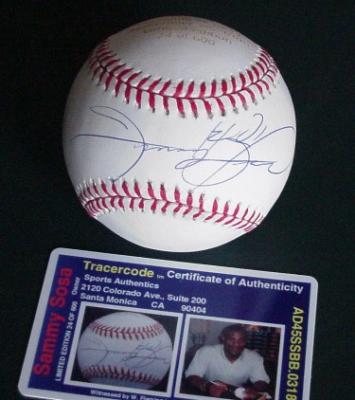 Sammy Sosa autographed 60/60 Home Run Club NL baseball