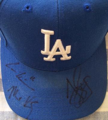 Andre Ethier Matt Kemp James Loney autographed Los Angeles Dodgers cap