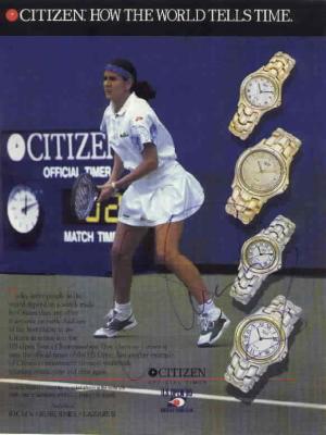 Conchita Martinez autographed full page tennis magazine ad