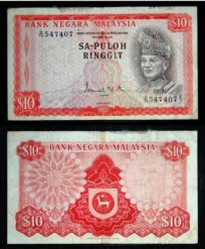 Banknotes; 1967, Old Malaysia Sa-Puloh; 10 Ringgit Banknote
