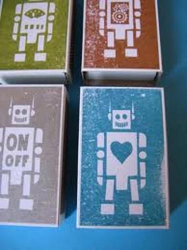 Matchboxes; Robot Match Boxes filled with lemon heads