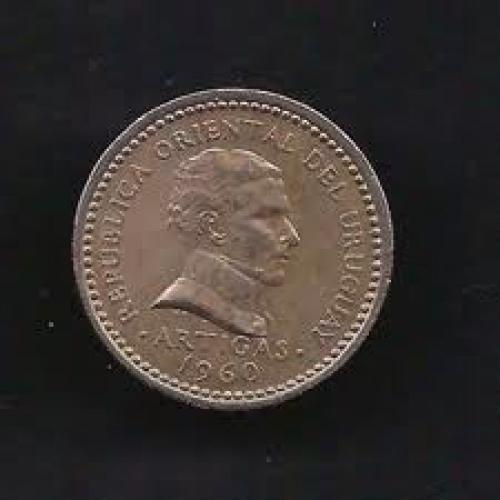 Coins; Uruguay 25 Centesimos 1960 Coin KM # 40