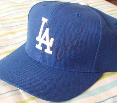 Eric Davis autographed Los Angeles Dodgers replica cap