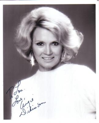 Angie Dickinson autographed vintage 8x10 portrait photo (inscribed To Lou)