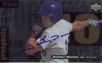 Johnny Damon autographed 1994 Upper Deck Minors jumbo card