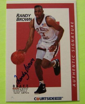 Randy Brown certified autograph New Mexico State 1991 Courtside card