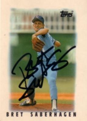 Bret Saberhagen autographed Kansas City Royals 1986 Topps card