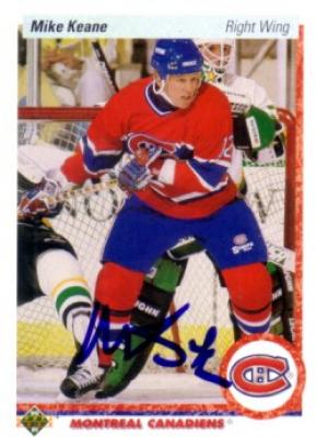 Mike Keane autographed Montreal Canadiens 1990-91 Upper Deck card
