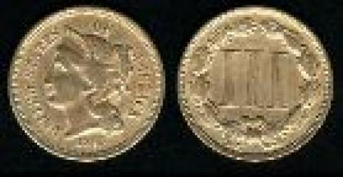 3 cents; Year: 1865-1889; nickel