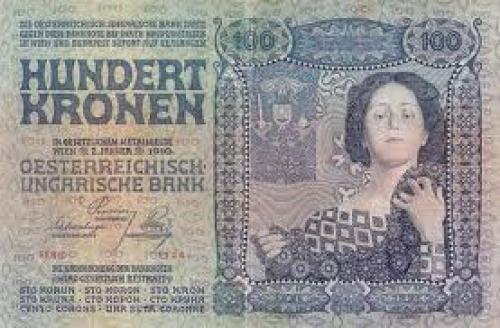 Banknotes; 100 Crown banknote, Austria-Hungary Bank - 1910