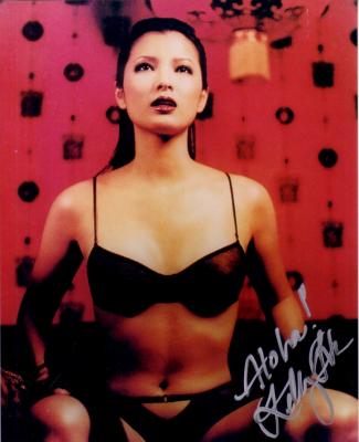 Kelly Hu autographed sexy 8x10 lingerie photo