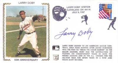 Larry Doby autographed Cleveland Indians cachet envelope