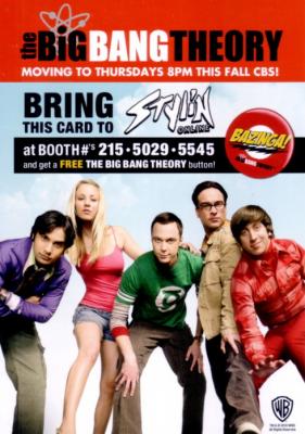 Big Bang Theory 2010 Comic-Con 5x7 promo card MINT