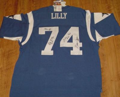 Bob Lilly Larry Cole Jethro Pugh George Andrie (Doomsday Defense) autographed Dallas Cowboys jersey