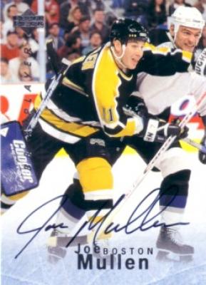 Joe Mullen certified autograph Boston Bruins 1996 Be A Player card