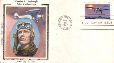 1977 Charles Lindbergh 50th Anniversary First Day Cover