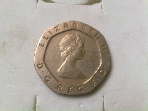 1983 20 Pence rare coin, Elizabeth II, Great Britain,