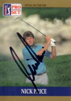 Nick Price autographed 1990 Pro Set Rookie Card