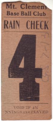 1904 Mt. Clemens (Michigan) baseball Crocker Field ticket
