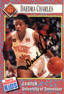 Daedra Charles autographed Tennessee 1991 Sports Illustrated for Kids card